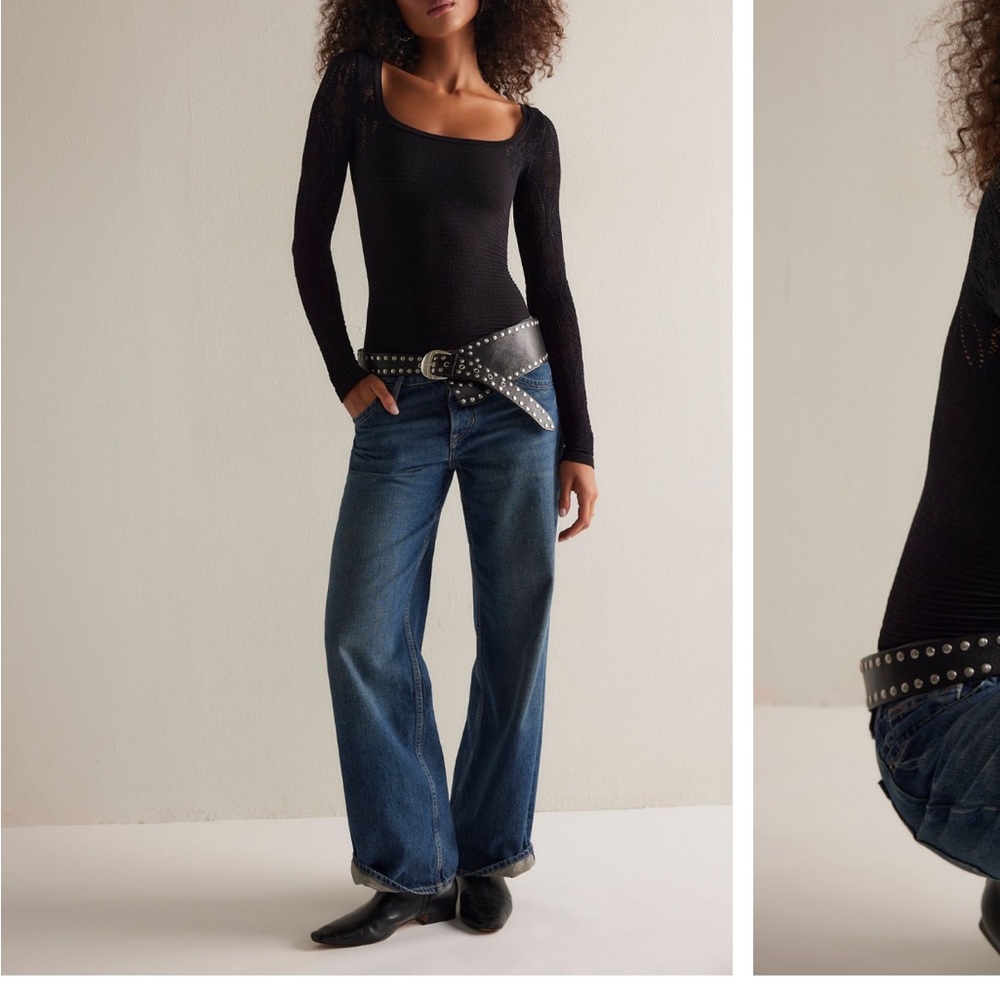 Free People So Many Likes Black Long Sleeve Top - Picture 3 of 4